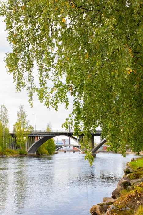 Äänejärven lukuiset sillat kehystävät maisemaa